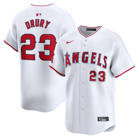 Men's Los Angeles Angels #23 Brandon Drury
White Home Limited Player Jersey