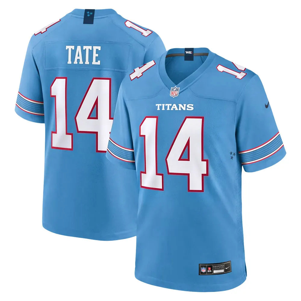 Men's Tennessee Titans #14 Carnell Tate Blue 2026 NFL Draft Game Jersey