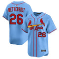 Men's St. Louis Cardinals #26 JJ Wetherholt Light Blue Alternate Limited Stitched Baseball Jersey