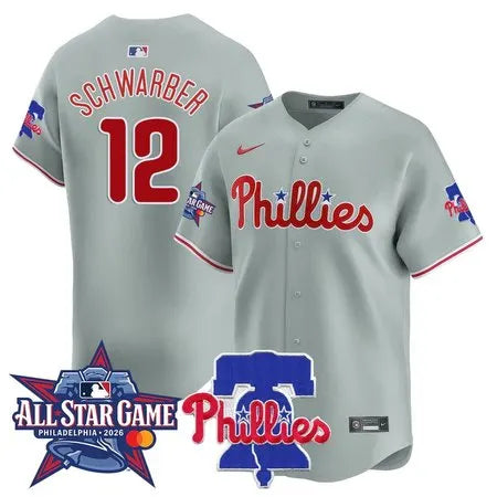 Men's Philadelphia Phillies #12 Kyle Schwarber Gray 2026 MLB All-Star Jersey
