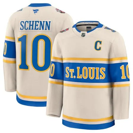 Men's St. Louis Blues #10 Brayden Schenn Cream 2024-25 Winter Classic Stitched Hockey Premium Jersey