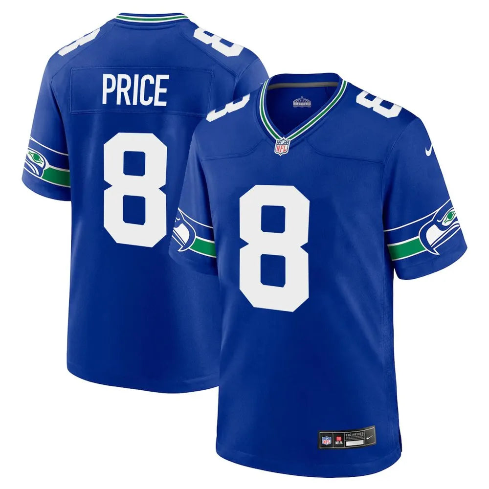 Men's Seattle Seahawks #8 Jadarian Price Royal 2026 NFL Draft Game Jersey