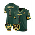 Men's Green Bay Packers #1 Micah Parsons Green 2025 F.U.S.E. Champions Patch and G Patch Vapor Untouchable Limited Jersey