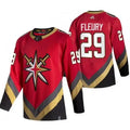 Men's Vegas Golden Knights #29 Marc-Andre Fleury 2021 Reverse Retro Red Stitched NHL Jersey