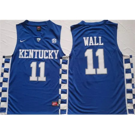 Men's Kentucky Wildcats #11 John Wall Blue Stitched Jersey