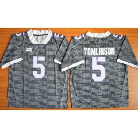 Horned Frogs #5 LaDainian Tomlinson Grey Stitched NCAA Jersey