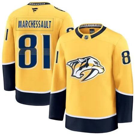 Men's Nashville Predators #81 Jonathan Marchessault
Gold Home Premium Jersey