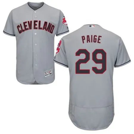 indians #29 Satchel Paige Grey Flexbase Authentic Collection Stitched MLB Jersey