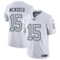 Men's Las Vegas Raiders #15 Fernando Mendoza White 2026 Draft Color Rush Vapor Untouchable Limited Stitched Football Jersey