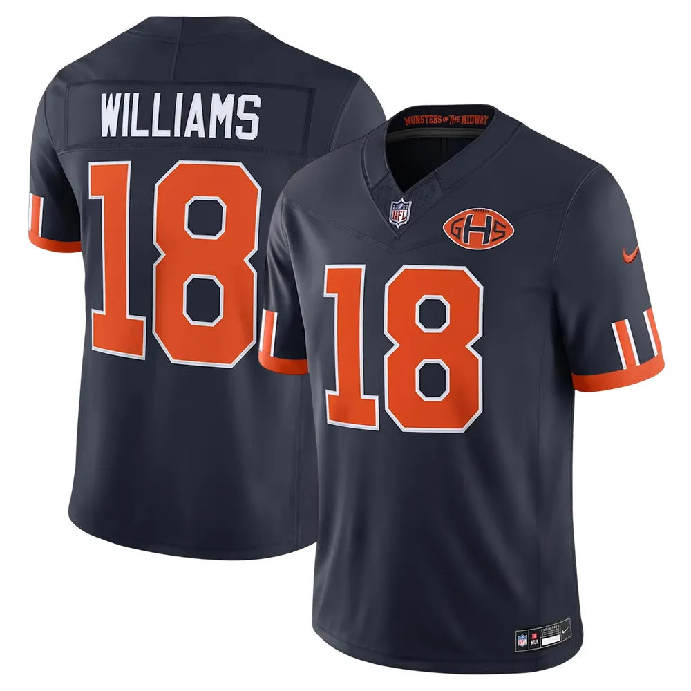 Men's Chicago Bears #18 Caleb Williams Navy 2026 Rivalries Collection Vapor F.U.S.E. Limited Jersey