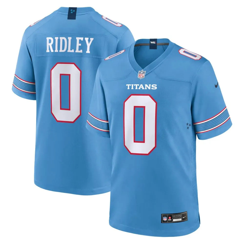 Men's Tennessee Titans #0 Calvin Ridley Nike Light Blue Game Jersey