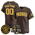 Youth San Diego Padres Brown Tony Gwynn & Faithful Patch Limited Custom Jersey