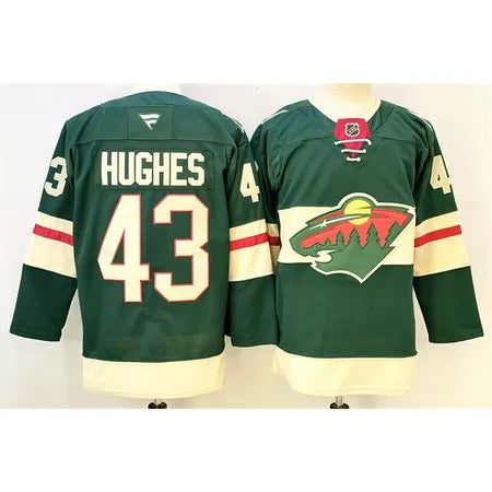 Men's Minnesota Wild #43 Hunter Haight Green 2024-25 Home Stitched Hockey Premium Jersey