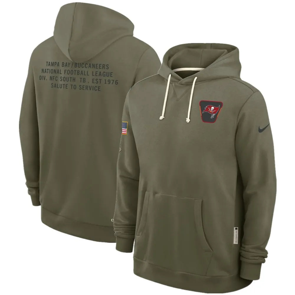 Men's Tampa Bay Buccaneers Olive 2025 Salute to Service Pullover Hoodie