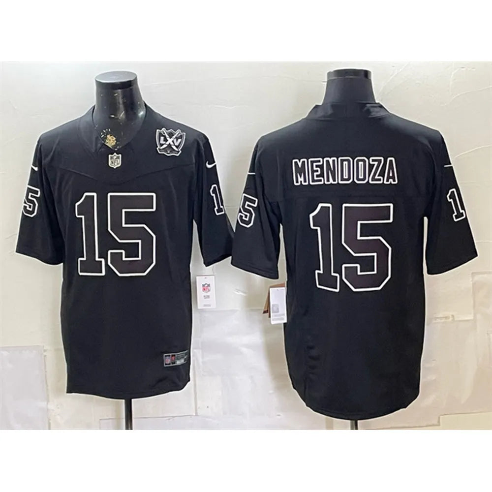 Men's Las Vegas Raiders #15 Fernando Mendoza Black F.U.S.E. 65th Anniversary Patch Vapor Untouchable Limited Jersey
