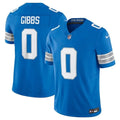 Men's Detroit Lions #0 Jahmyr Gibbs Blue 2025 F.U.S.E. Vapor Limited Stitched Jersey