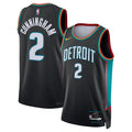 Men's Detroit Pistons #2 Cade Cunningham Charcoal 2025/26 Swingman City Edition Jersey