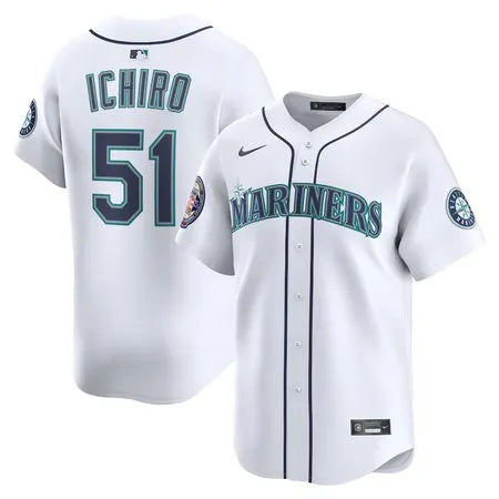 Men's Seattle Mariners #51 Ichiro Suzuki
White 2025 National Baseball Hall of Fame
Home Limited Player Jersey
