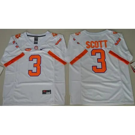 Tigers #3 Artavis Scott White Limited Stitched NCAA Jersey