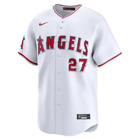 Men's Los Angeles Angels #27 Mike Trout
White Home Limited Player Jersey
