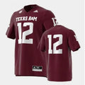 Men's Texas A&M Aggies #12 Maroon Strategy Premier Stitched Football Jersey