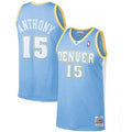 Men's Denver Nuggets #15 Carmelo Anthony Light Blue Throwback Stitched Jersey