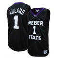 Men's Weber State Wildcats #1 Damien Lillard Black Stitched Basketball Jersey