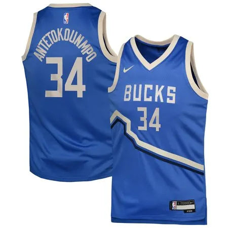 Youth Milwaukee Bucks Giannis Antetokounmpo
Royal 2024/25 Swingman Player Jersey - City Edition