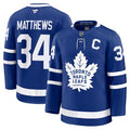 Men's Toronto Maple Leafs #34 Auston Matthews
Blue Captain Patch Home Premium Jersey