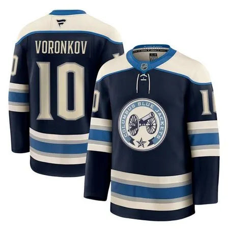 Men's Columbus Blue Jackets #10 Dmitri Voronkov Navy 2024-25 Alternate Stitched Hockey Premium Jersey