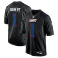 Men's New York Giants #1 Malik Nabers Carbon Black Fashion Game Jersey