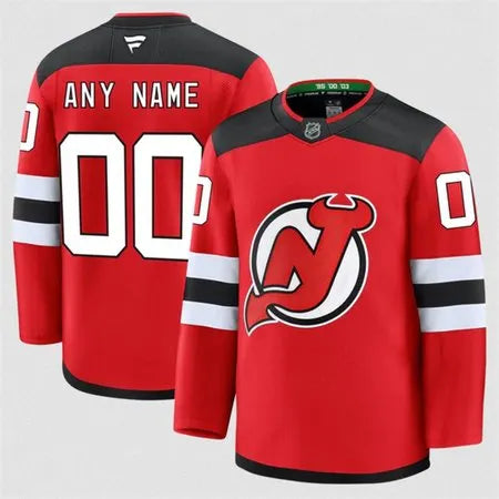 Men's New Jersey Devils Custom Red 2024-25 Home Stitched Hockey Premium Jersey