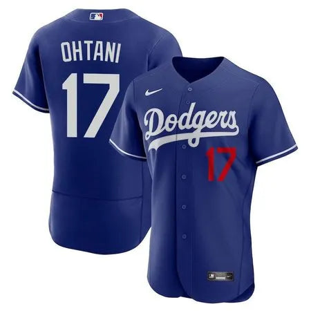 Men's Los Angeles Dodgers #17 Shohei Ohtani Blue Flex Base Stitched Baseball Jersey