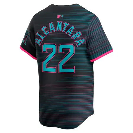 Men's Miami Marlins #22 Sandy Alcantara
Black 2025 City Connect Limited Jersey